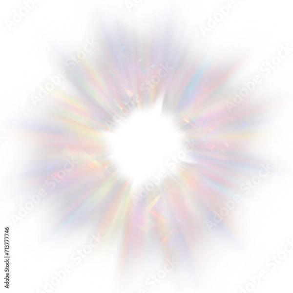 Obraz An abstract cut out transparent iridescent color streak blur design element.