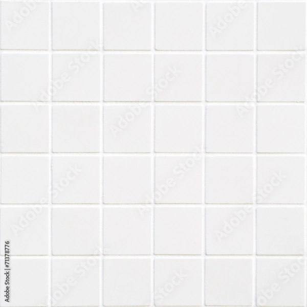 Fototapeta white ceramic tile with 36 squares in square form