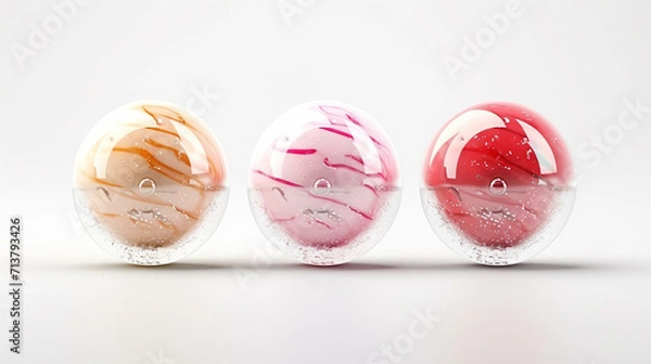 Obraz ice cream ball transparent background 3d rendering