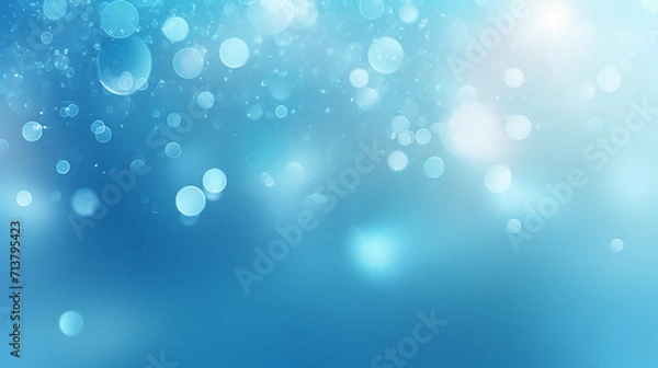 Obraz abstract bokeh background light blue bubble 3d rendering