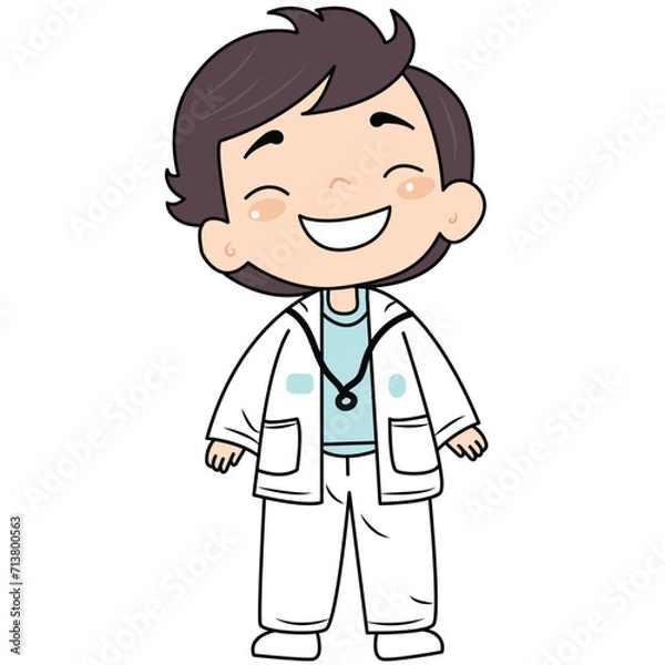 Fototapeta cute a kids doctor vector design illustration