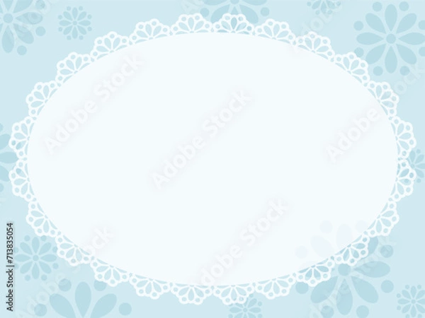 Obraz 花柄とレースのフレーム