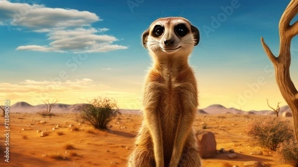 Obraz meerkat standing on the rock