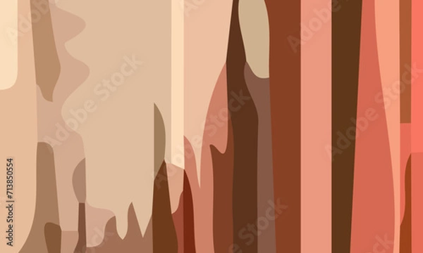 Fototapeta Aesthetic abstract art with a combination of shapes and brown colors. Suitable for background and poster