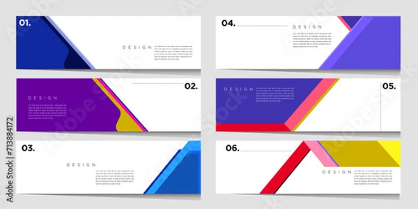 Fototapeta Vector Colorful Abstract Geometric Banner Design Template for Summer