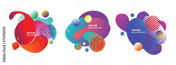Fototapeta Vector Colorful Abstract Fluid Geometric Background for Summer