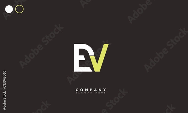 Fototapeta  EV Alphabet letters Initials Monogram logo VE, E and V
