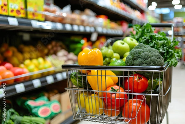 Fototapeta Wellness in Every Cart: A Grocery Store Wellness Tour