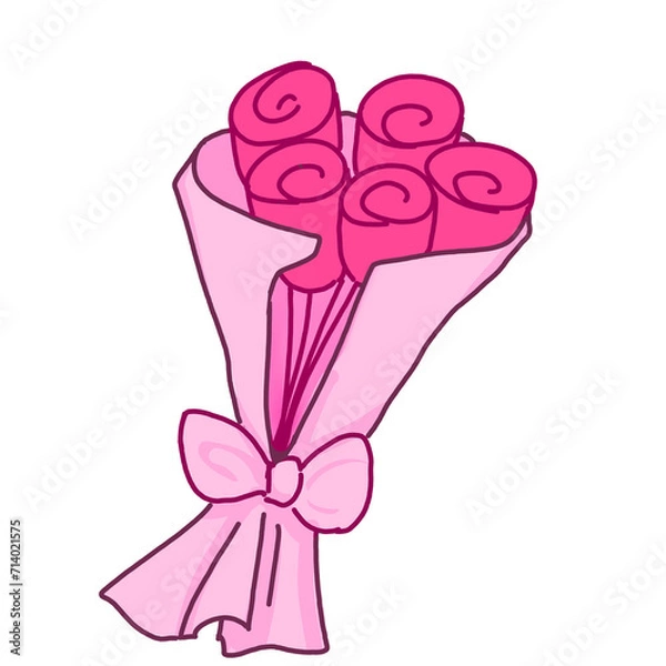 Obraz pink heart with ribbon