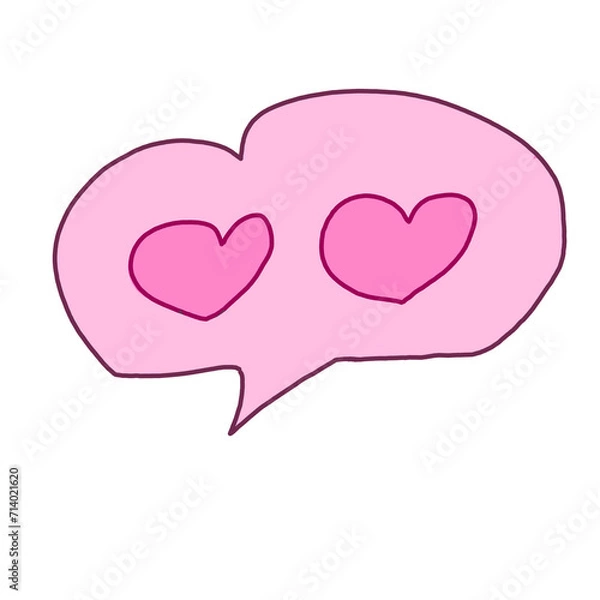 Obraz pink heart speech bubble