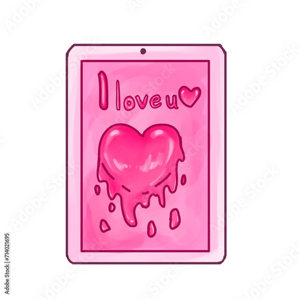 Obraz pink valentine card