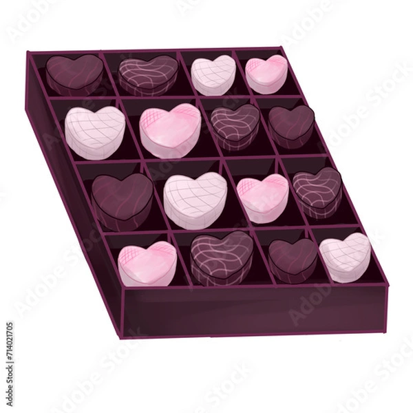 Obraz heart shaped box with chocolates