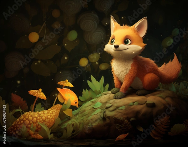 Fototapeta fox on a tree