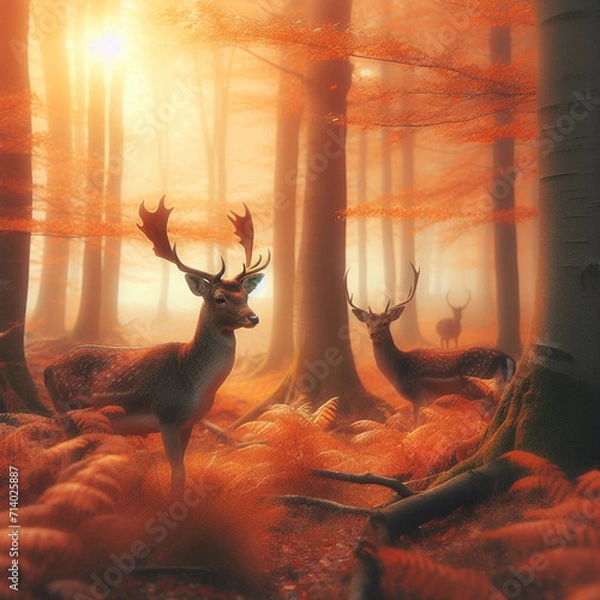 Obraz deer in the woods