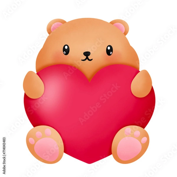 Fototapeta teddy bear with heart