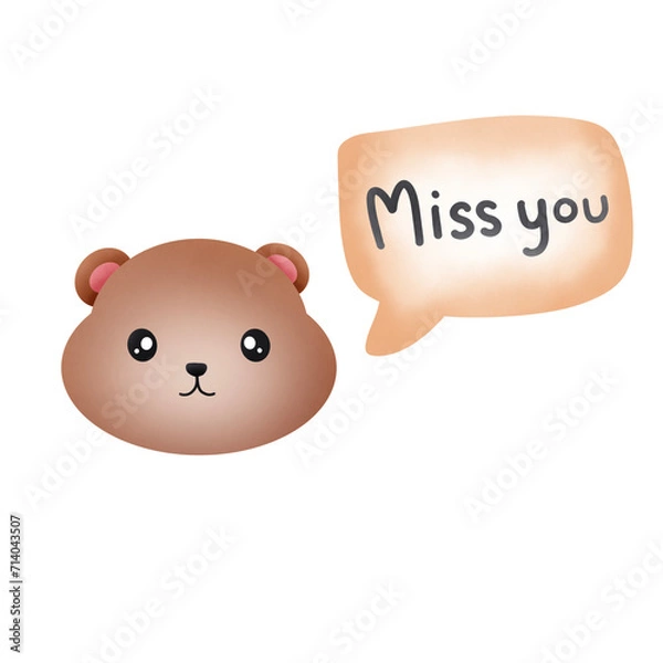 Obraz Bear say miss you