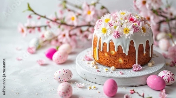 Obraz Minimalist easter cake.Easter concept