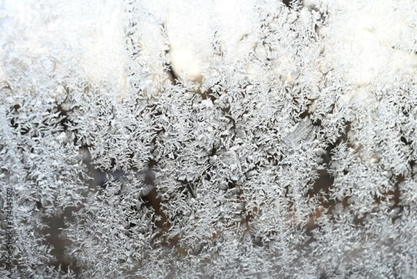 Obraz close up of ice flowers on glass