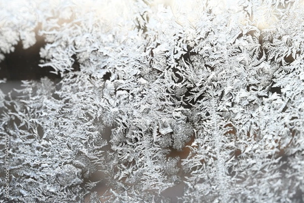 Obraz close up of ice flowers on glass