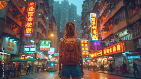 Fototapeta Neon Nights: Urban Exploration