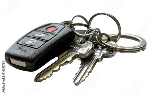 Obraz Sleek Stylish Keychain on Transparent Background
