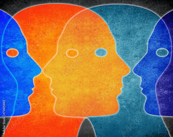 Fototapeta cztery głowy kolory cyfrowej ilustracji