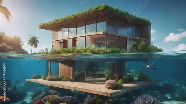Obraz Home in Ocean Background Very cool
