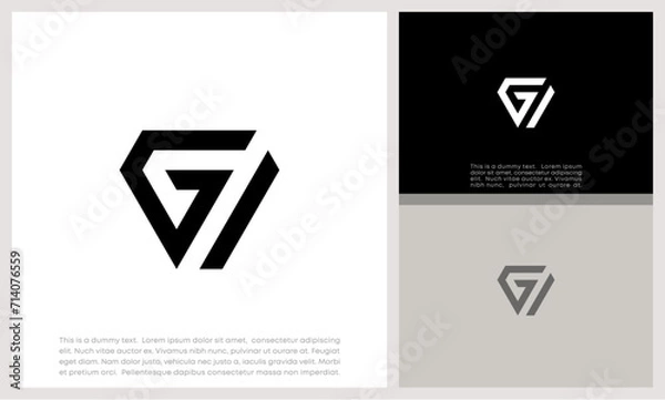 Fototapeta Initials G logo design. Initial Letter Logo. Innovative high tech logo template.	
