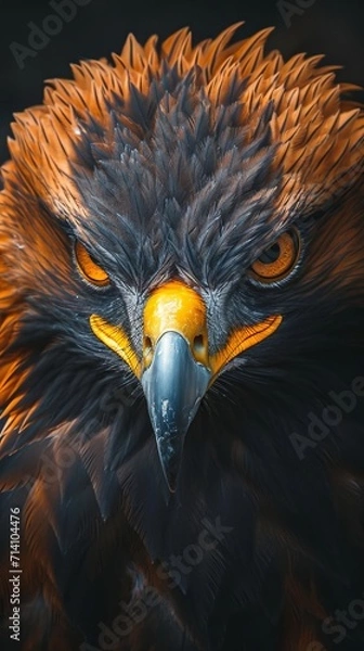 Fototapeta A close-up photo of an eagle. Macro portrait of an eagle.