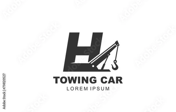 Obraz H Letter Towing Car logo template for symbol of business identity