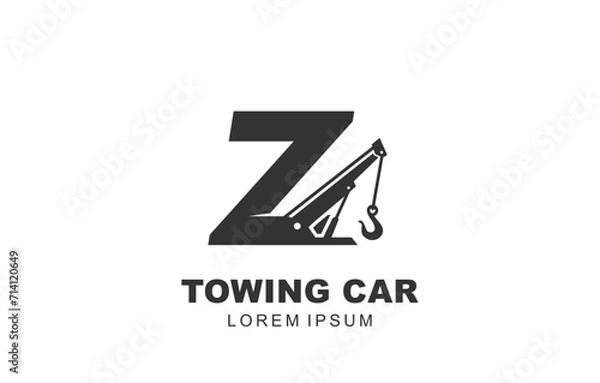 Obraz Z Letter Towing Car logo template for symbol of business identity