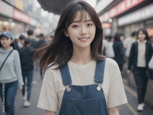 Obraz 繁華街にいる女性