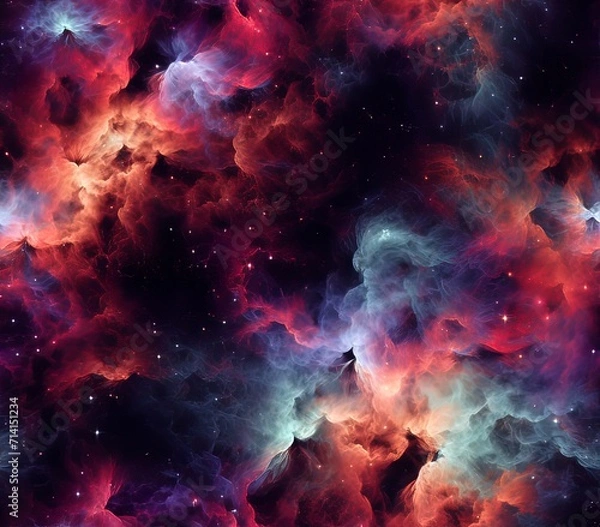 Fototapeta visualization of space, Fabric Pattern, Seamless Pattern.