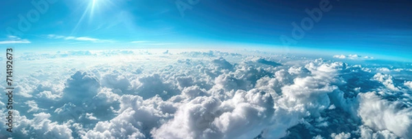 Fototapeta Aerial View of Sky and Clouds From an Airplane