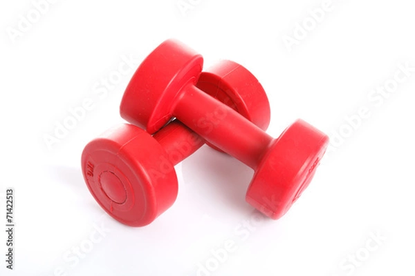 Obraz Red dumbbells weight