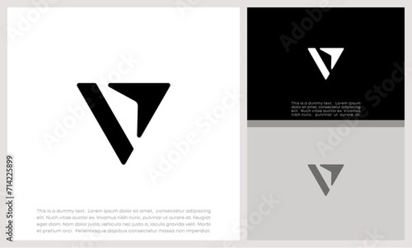 Fototapeta Initials V logo design. Initial Letter Logo. Innovative high tech logo template.	
