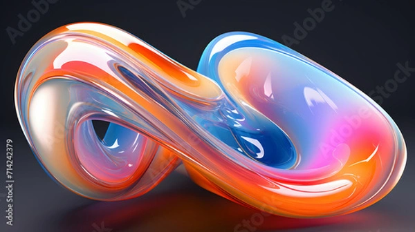 Obraz 3D Abstract shape. AI Generated.