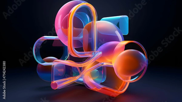 Obraz 3D Abstract shape. AI Generated.