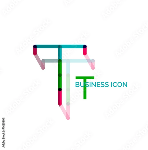 Fototapeta Minimal T font or letter logo design