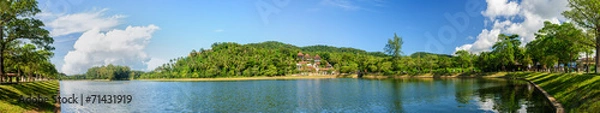 Fototapeta Panoramic view of a lake in Phuket on a sunny day
