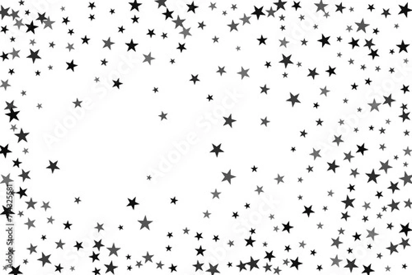 Obraz Star confetti. Silver casual confetti background. Bright design pattern.