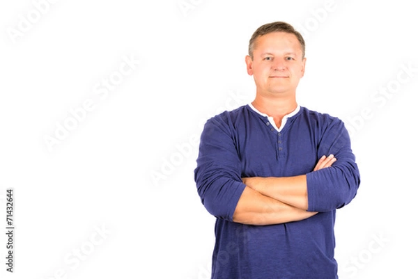 Fototapeta Casually dressed middle aged man