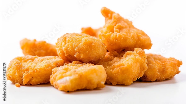 Fototapeta Chicken nuggets isolated on white background. Ai Generative
