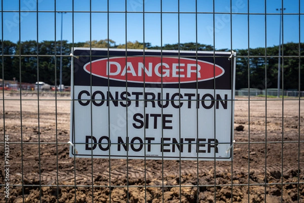 Obraz Construction warning sign
