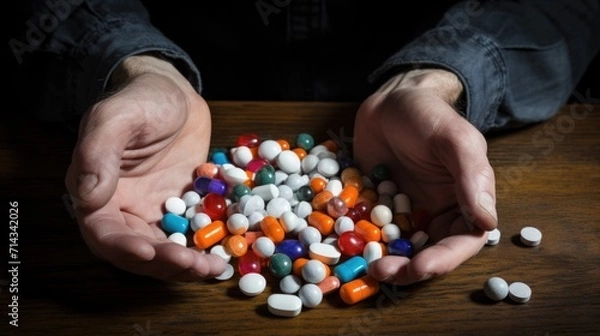 Fototapeta Stop drugs, problem, drug addiction combating addressing problems and promoting recovery through intervention, treatment, and support.