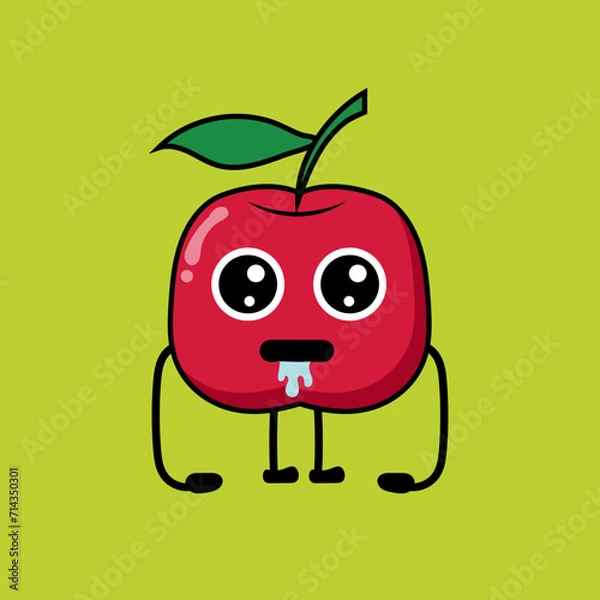 Fototapeta apple cartoon character vector