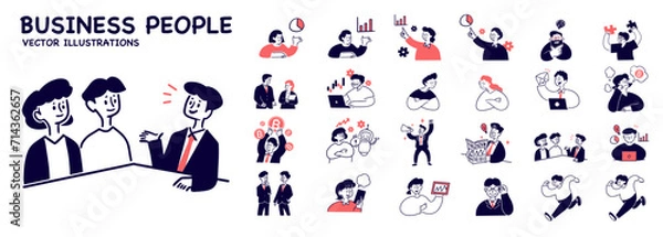 Obraz 人物 ビジネスおしゃれイラスト素材	