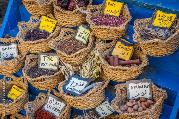 Fototapeta Herbs and spices on market,Tunis
