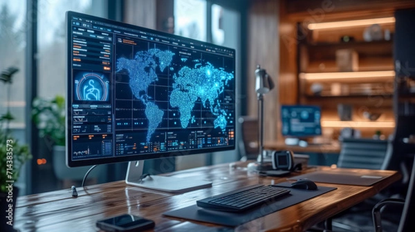 Obraz AI-Inspired Office Environment, AI generated