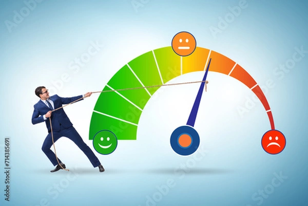 Obraz Satisfaction meter in customer opinion concept